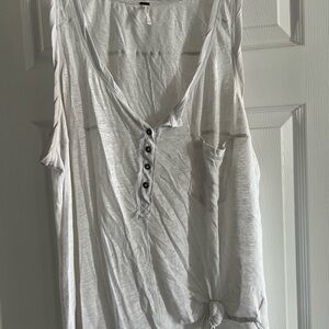 Free People Stylish White Sleeveless Top